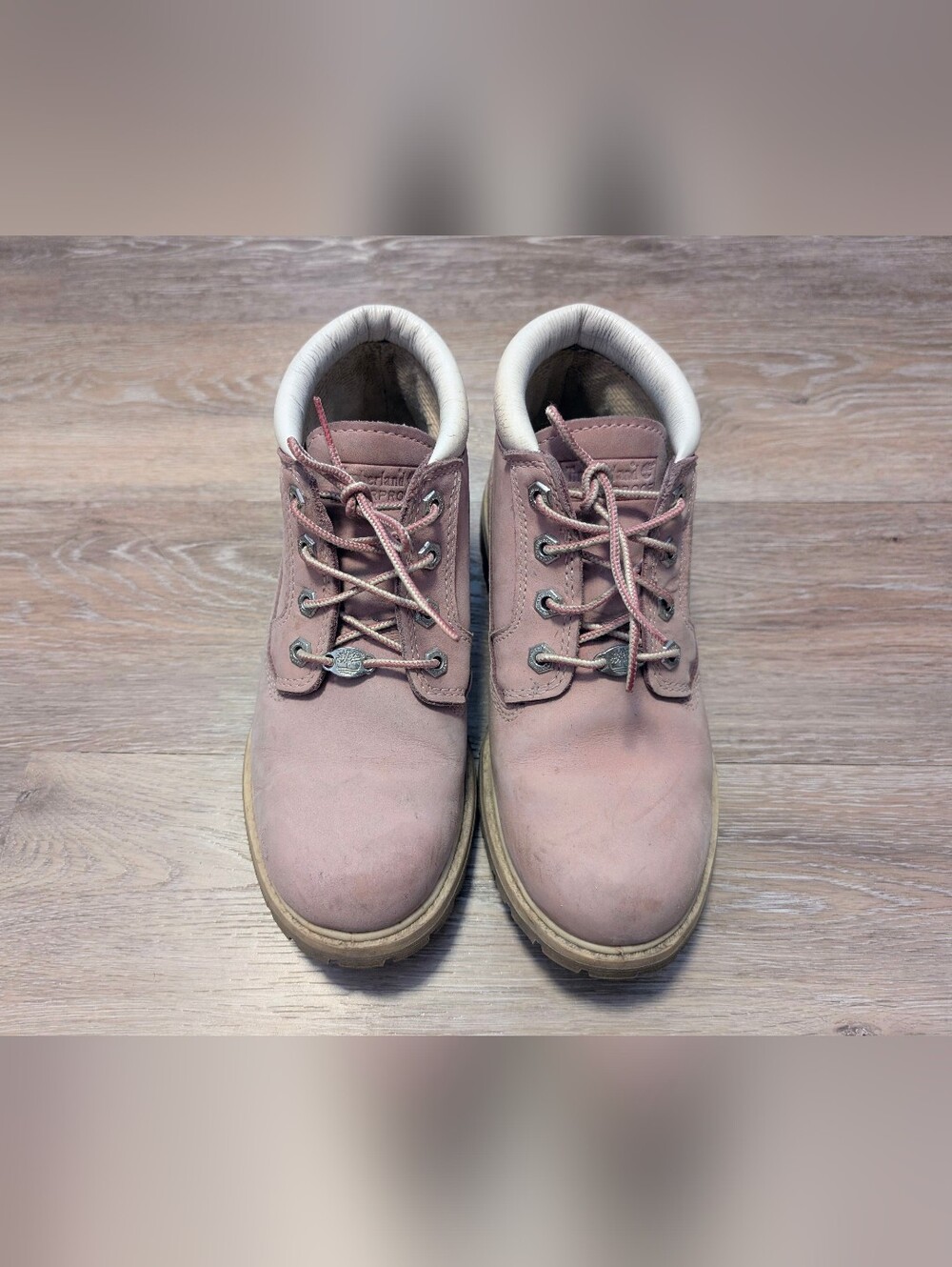 Women's Timberland Nellie Chukka Boots, Nubuck Waterproof Pink, size 7.5M